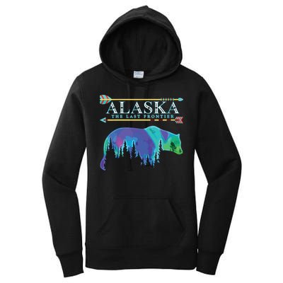 Alaska State Pride Alaska Northern Lights Alaskan Bear Women's Pullover Hoodie