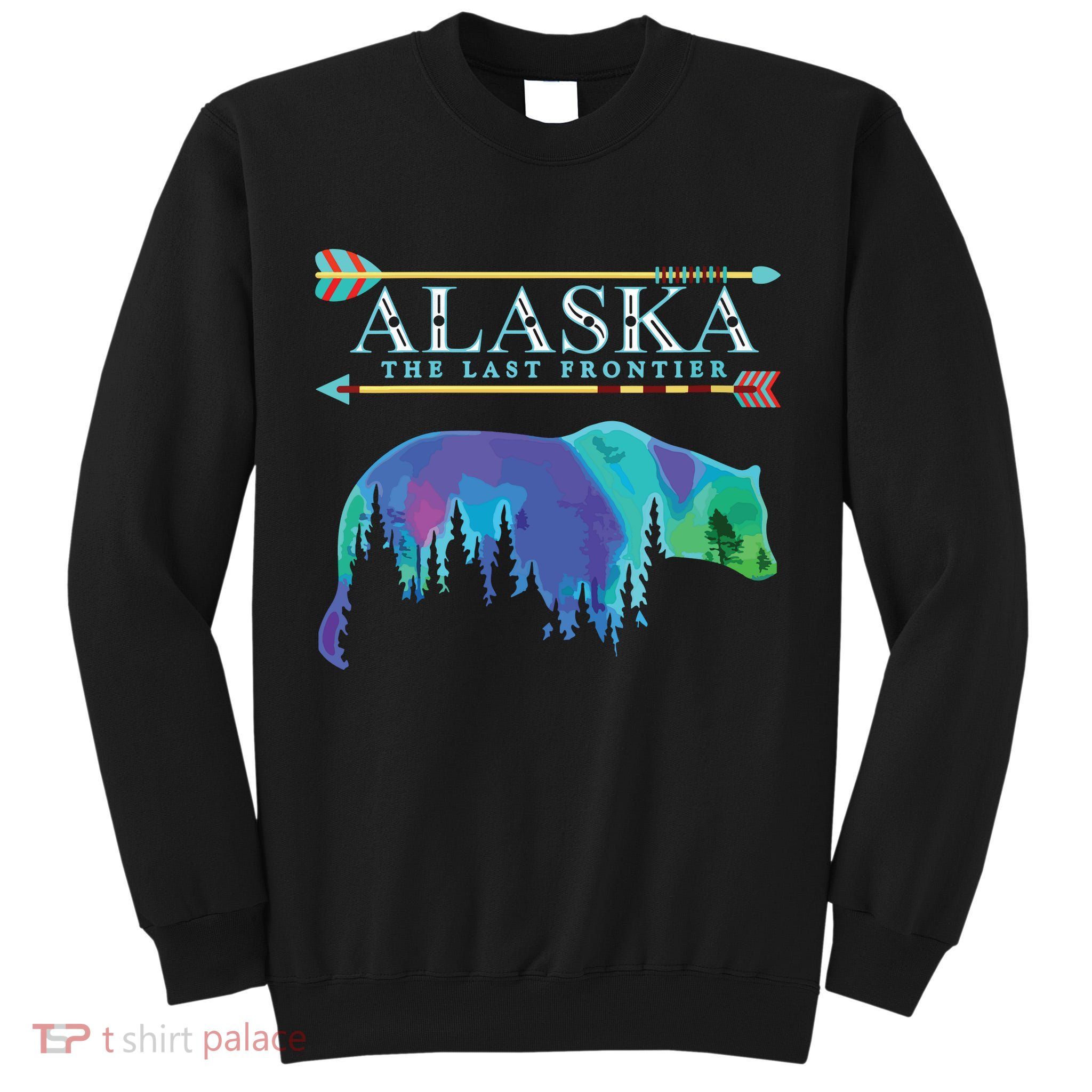 Alaska State Pride Alaska Northern Lights Alaskan Bear Tall Sweatshirt
