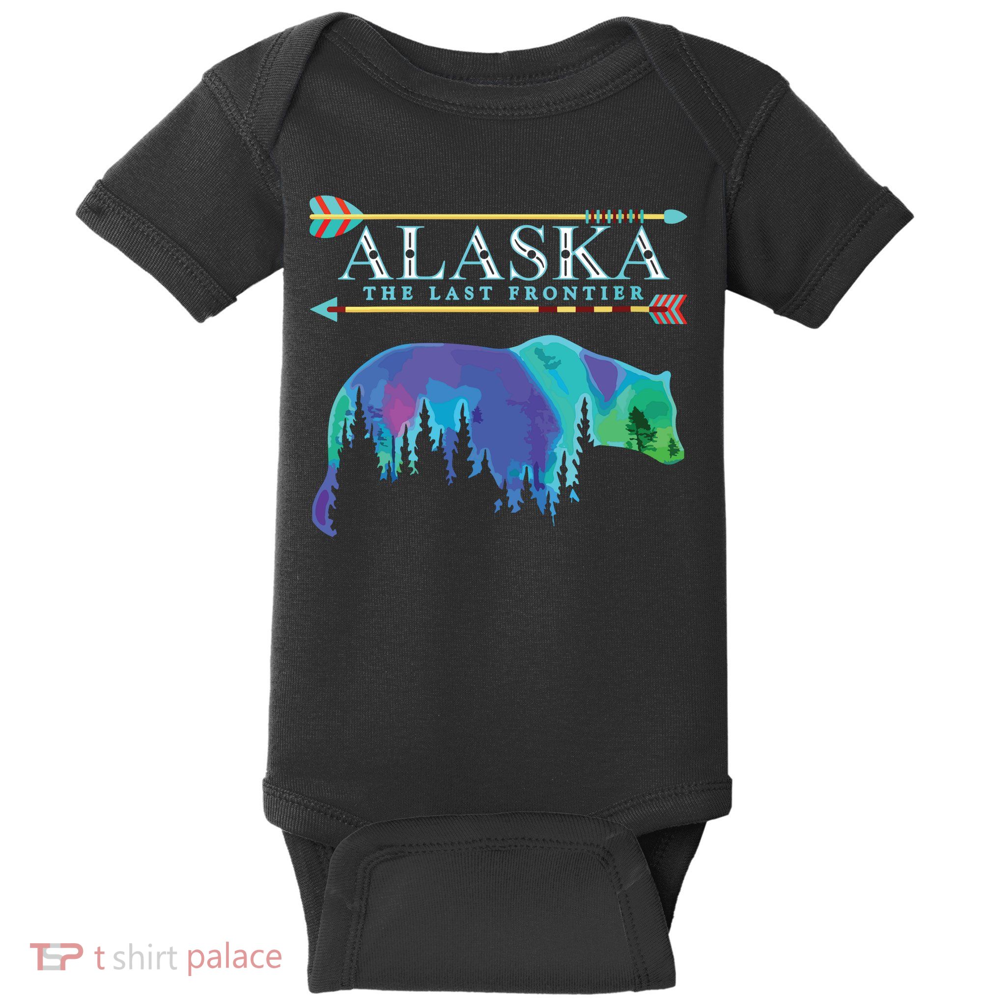 Alaska State Pride Alaska Northern Lights Alaskan Bear Baby Bodysuit