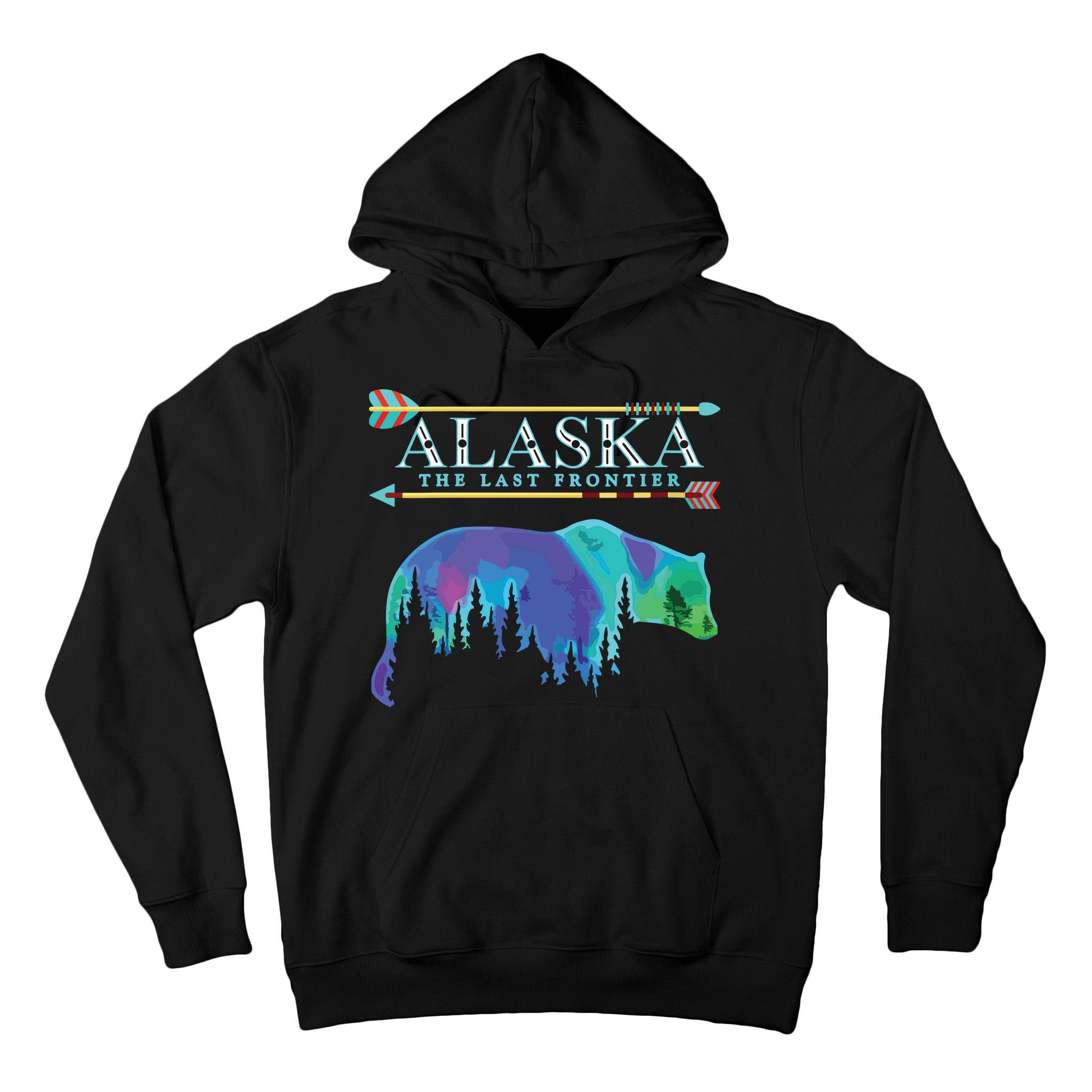 Alaska State Pride Alaska Northern Lights Alaskan Bear Tall Hoodie
