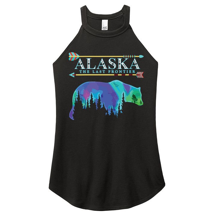Alaska State Pride Alaska Northern Lights Alaskan Bear Women's Perfect Tri Rocker Tank