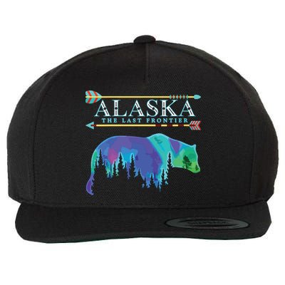 Alaska State Pride Alaska Northern Lights Alaskan Bear Wool Snapback Cap