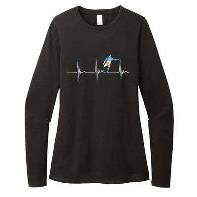 Argentina Soccer Player Ball Heartbeat EKG Pulse Argentina Womens CVC Long Sleeve Shirt