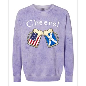 American Scottish Patriot US Flag Beer Drinks Scotland Grown Colorblast Crewneck Sweatshirt