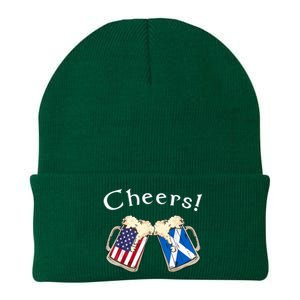 American Scottish Patriot US Flag Beer Drinks Scotland Grown Knit Cap Winter Beanie