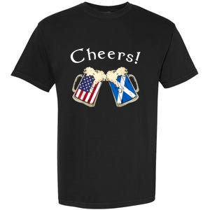 American Scottish Patriot US Flag Beer Drinks Scotland Grown Garment-Dyed Heavyweight T-Shirt