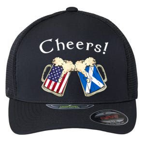 American Scottish Patriot US Flag Beer Drinks Scotland Grown Flexfit Unipanel Trucker Cap