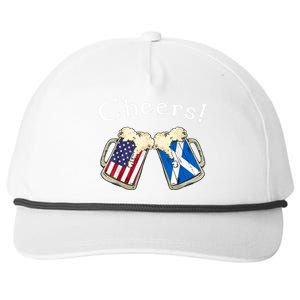 American Scottish Patriot US Flag Beer Drinks Scotland Grown Snapback Five-Panel Rope Hat