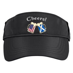 American Scottish Patriot US Flag Beer Drinks Scotland Grown Adult Drive Performance Visor