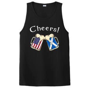 American Scottish Patriot US Flag Beer Drinks Scotland Grown PosiCharge Competitor Tank