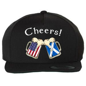 American Scottish Patriot US Flag Beer Drinks Scotland Grown Wool Snapback Cap