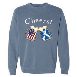 American Scottish Patriot US Flag Beer Drinks Scotland Grown Garment-Dyed Sweatshirt