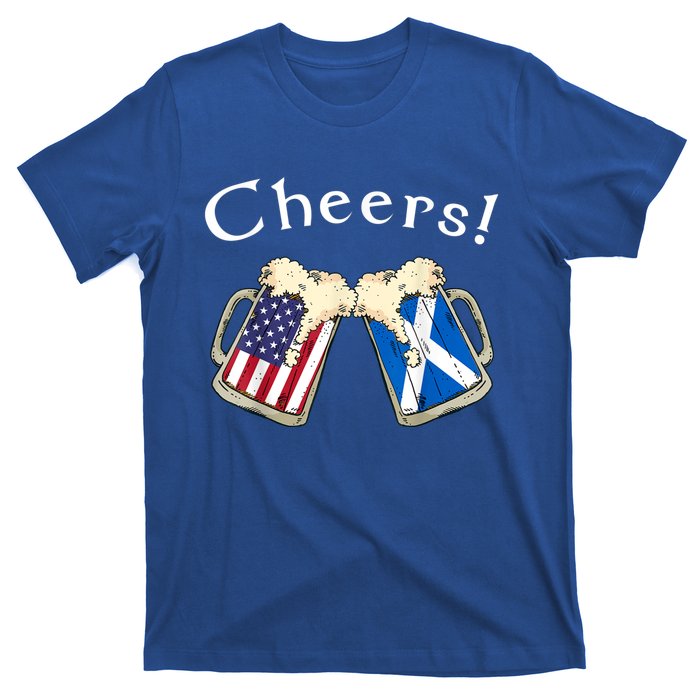 American Scottish Patriot US Flag Beer Drinks Scotland Grown T-Shirt