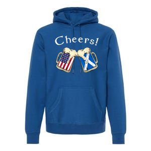 American Scottish Patriot US Flag Beer Drinks Scotland Grown Premium Hoodie