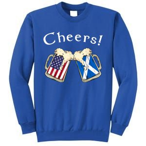 American Scottish Patriot US Flag Beer Drinks Scotland Grown Tall Sweatshirt