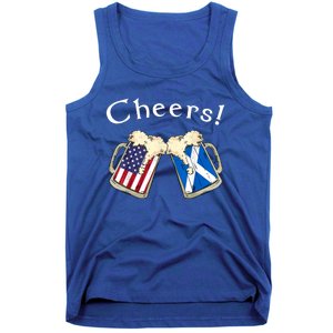 American Scottish Patriot US Flag Beer Drinks Scotland Grown Tank Top