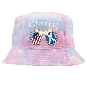 American Scottish Patriot US Flag Beer Drinks Scotland Grown Tie-Dyed Bucket Hat