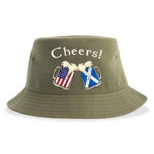 American Scottish Patriot US Flag Beer Drinks Scotland Grown Sustainable Bucket Hat