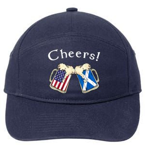 American Scottish Patriot US Flag Beer Drinks Scotland Grown 7-Panel Snapback Hat