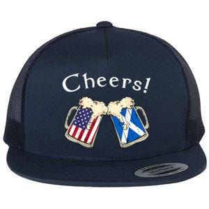 American Scottish Patriot US Flag Beer Drinks Scotland Grown Flat Bill Trucker Hat