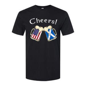 American Scottish Patriot US Flag Beer Drinks Scotland Grown Softstyle CVC T-Shirt