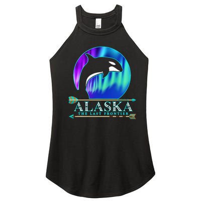 Alaska State Pride Alaska Northern Lights Alaskan Orca Whale Women’s Perfect Tri Rocker Tank