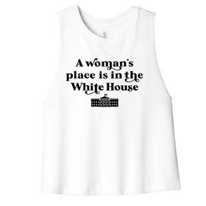 A S Place Is In The White House Female President Meaningful Gift Women's Racerback Cropped Tank