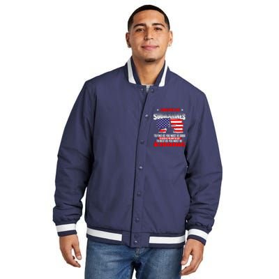 American Submarines Patriotic Navy US Veteran Submariner Insulated Varsity Jacket