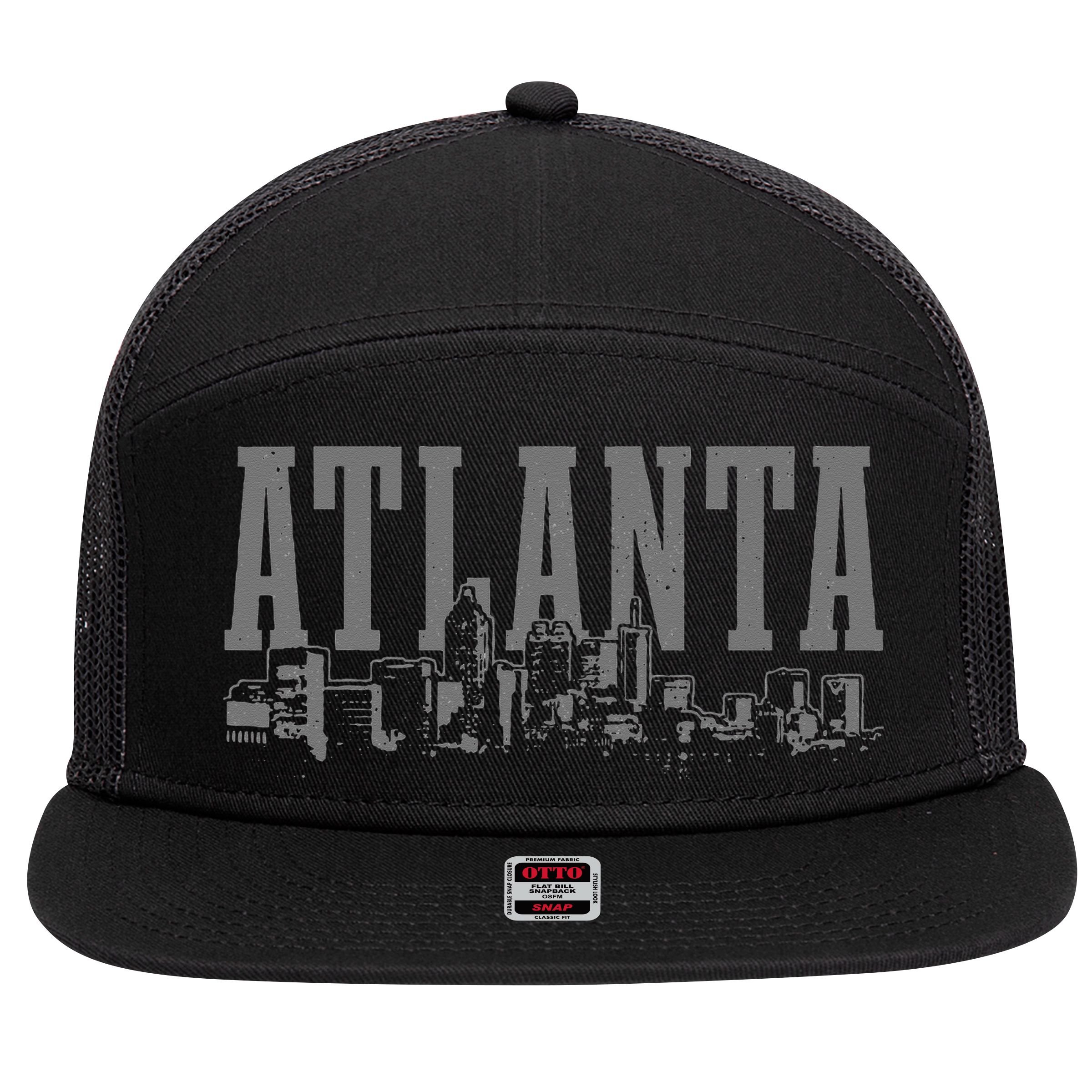 Atlanta Skyline Pride Georgia Vintage Atlanta 7 Panel Mesh Trucker Snapback Hat