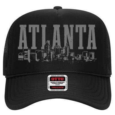 Atlanta Skyline Pride Georgia Vintage Atlanta High Crown Mesh Back Trucker Hat