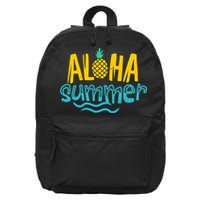 Aloha Summer Pineapple Tropical 16 in Basic Backpack