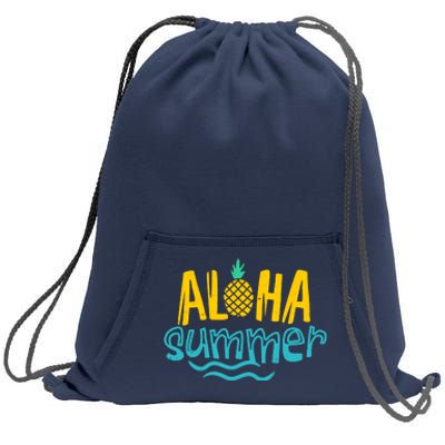 Aloha Summer Pineapple Tropical Sweatshirt Cinch Pack Bag