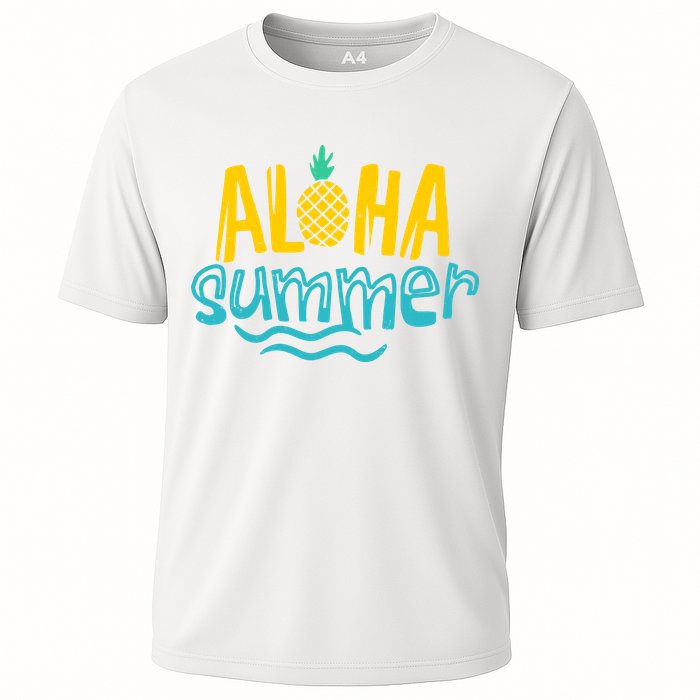 Aloha Summer Pineapple Tropical Cooling Performance Crew T-Shirt