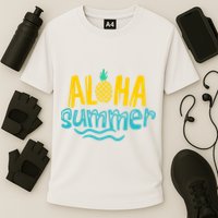 Aloha Summer Pineapple Tropical Cooling Performance Crew T-Shirt