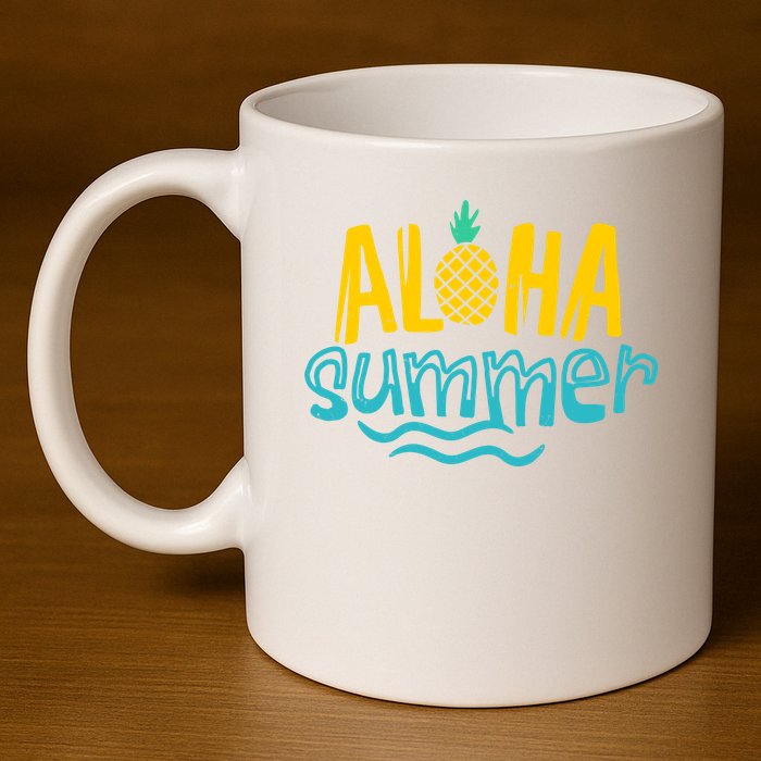 Aloha Summer Pineapple Tropical 11oz C Handle Ceramic Mug