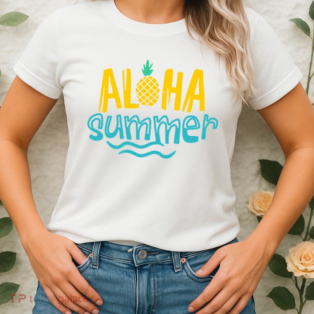 Aloha Summer Pineapple Tropical Womens T-Shirt