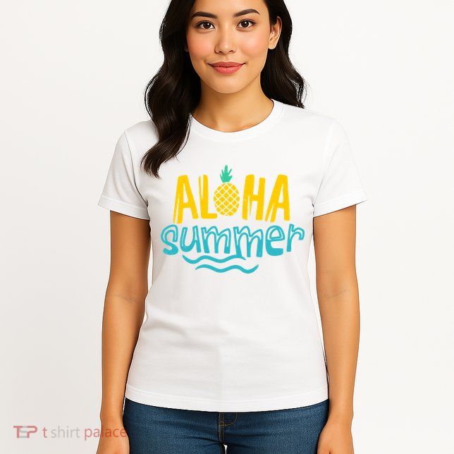 Aloha Summer Pineapple Tropical Womens T-Shirt