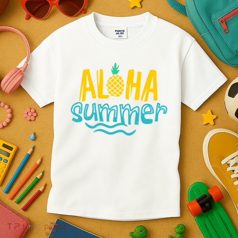 Aloha Summer Pineapple Tropical Kids T-Shirt