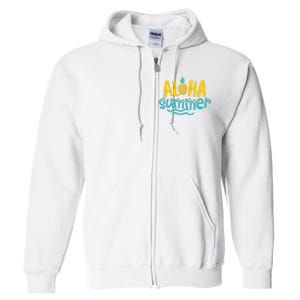 Aloha Summer Pineapple Tropical Full Zip Hoodie