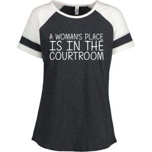 A 'S Place Is In The Courtroom Funny Lawyer Gift Idea Cool Gift Enza Ladies Jersey Colorblock Tee