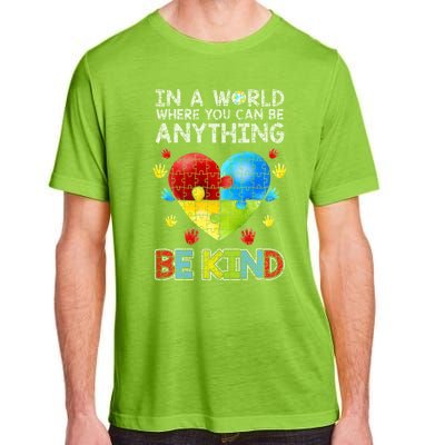 Autistic Support Puzzle Be Kind Autism Awareness Meaningful Gift Adult ChromaSoft Performance T-Shirt