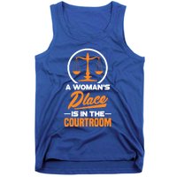 A 'S Place Is In The Courtroom Funny Lawyer Attorney Gift Tank Top