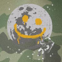 Astronaut Spray Paint Moon Smile Face Space Legacy Tie Dye Trucker Hat