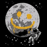 Astronaut Spray Paint Moon Smile Face Space Performance Shirt