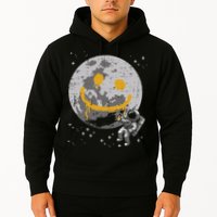 Astronaut Spray Paint Moon Smile Face Space Hoodie