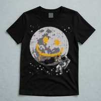 Astronaut Spray Paint Moon Smile Face Space T-Shirt