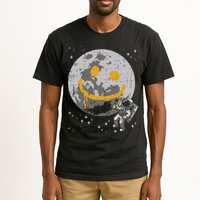 Astronaut Spray Paint Moon Smile Face Space Tall T-Shirt