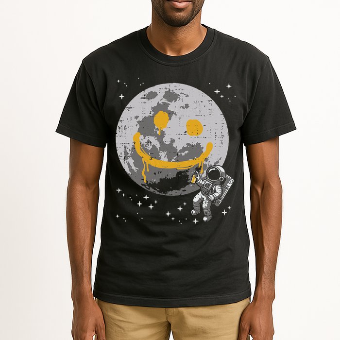 Astronaut Spray Paint Moon Smile Face Space Tall T-Shirt