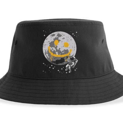 Astronaut Spray Paint Moon Smile Face Space Sustainable Bucket Hat