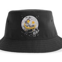 Astronaut Spray Paint Moon Smile Face Space Sustainable Bucket Hat